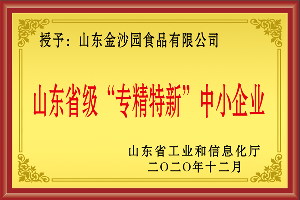 荣誉资质--“专精特新”中小企业